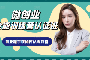 张萌微创业全能训练营课程：用理论知识手把手指导新手创业