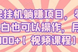 全民挂机躺赚项目：零基础小白也可以月入5000 的项目