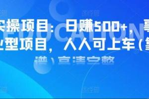 阿力推推实操项目：日赚500 事业型项目，人人可上车完整