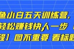 卓让闲鱼小白五天训练营：每天一小时，轻松赚钱快人一步