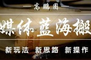 高鹏圈：自媒体蓝海搬运项目，单号收益每月5000