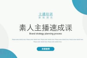 雨婷团队·贝妮老师素人主播速成课(雨婷直播带货运营)