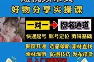 短视频好物分享带货实操课（剪辑 防搬 橱窗 选品）