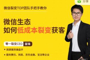 零一裂变·鉴锋微信生态运营课_微信裂变式传播获客教程