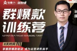 炬好课·群爆款训练营：半度老师带你8天时间掌握群爆款秘籍