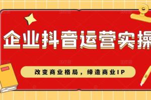 企业抖音短视频运营实操课：改变商业格局，缔造商业IP