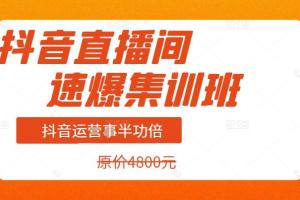 抖音直播间运营速爆集训班（原价4800）