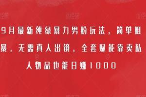 小红书最新纯绿暴力男粉教程，简单粗暴，靠卖私人物品也能日赚1000