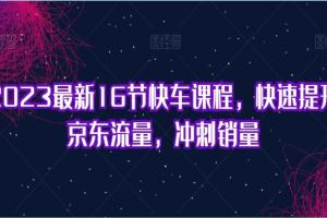 京东快车快速提升京东流量课程（2023）