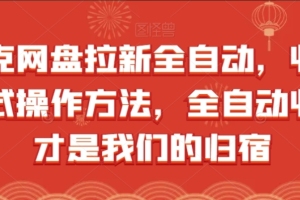 夸克网盘拉新全自动赚钱项目，全自动收益才是我们的归宿