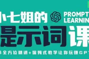 小七姐的提示词视频课，保姆式教学让你玩赚GPT（双证）