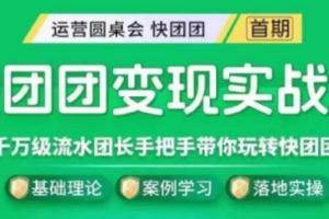 快团团赚钱实战营，千万级流水团长带你玩转快团团