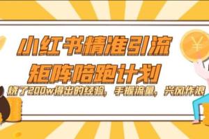 宅男·小红书精准引流矩阵陪跑计划