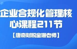 唐奇财税金珊老师·企业合规化管理核心课程（211节）