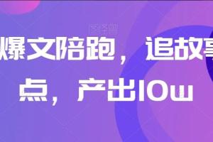 自媒体高阶爆文陪跑课，追故事 热点，产出10w