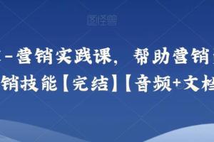 小马宋·营销实践课(音频 笔记)