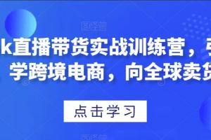 TikTok直播带货实战训练营，学跨境电商，向全球卖货！