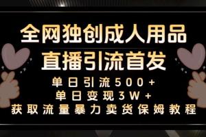 成人用品真人主播 无人直播教程，卖货单日变现3W 【揭秘】
