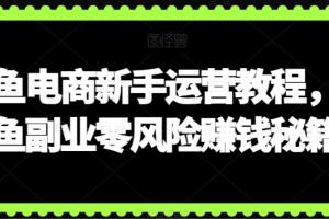 闲鱼电商新手入门教程,闲鱼副业零风险赚钱秘籍