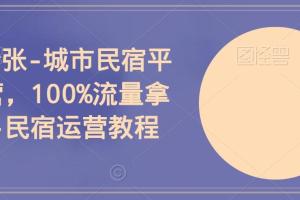 民宿老张·城市民宿平台运营教程，100%流量拿满分