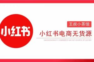 王叔笔记·小红书电商无货源课程，抢先占领小红书无货源电商风口