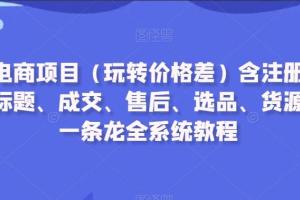 闲鱼电商赚钱项目教程（含注册、养号、标题、成交、售后、选品、货源等）