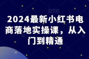 东哥电商·2024最新小红书入门到精通实操课