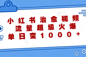 小红书治愈视频：单日变现1000，用户狂热涌入