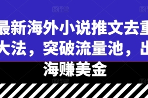 海外小说推文去重策略：打破流量壁垒，赢得美金商机【详细分析】