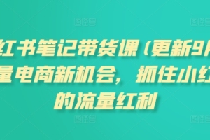 利用小红书流量红利,学习张宾笔记带货课,掌握流量电商新机遇