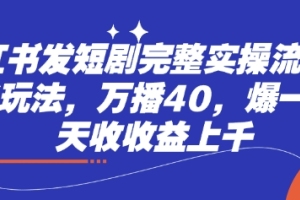 小红书短剧实操技巧大揭秘，让你的视频爆火收益翻倍