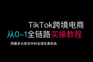 掌握TikTok跨境电商的全球商机，实操教程助您从零到一成功打造全链路生意