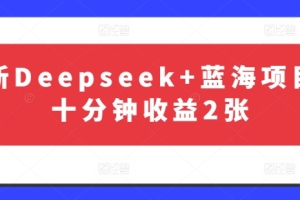 深度挖掘：揭秘最新Deepseek蓝海项目，十分钟轻松赚取双倍收益