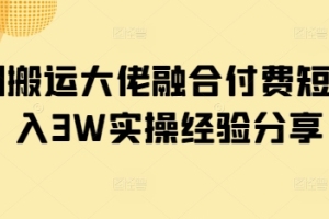 大佬分享短剧搬运融合技巧，月入3W经验揭秘【实操分享】