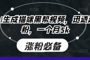 揭秘：AI生成猫咪黑帮视频，如何迅速吸粉并赚取5000元？
