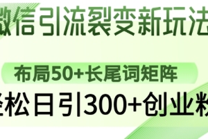 微信引流新招数:利用长尾词矩阵轻松吸引300位创业粉【实战技巧】