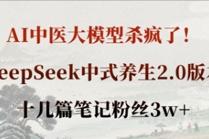 AI中医大模型席卷网络!DeepSeek中式养生2.0版本,粉丝狂涨3w 【独家解读】