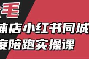 大毛-实体店小红书同城IP深度陪跑实操课，实体店小红书获客教程
