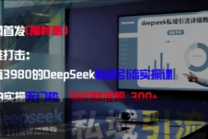 精准打击:价值3980的DeepSeek私域引流实操课,小白实操无门槛,日引精准粉300 【揭秘】
