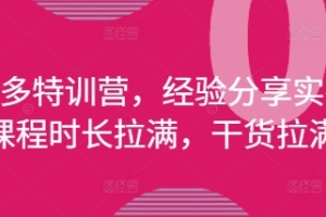 纪主任拼多多特训营经验分享:实操干货满满,课程时长充实(最新更新4月25日)
