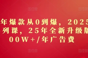 2025年淘宝爆款课程：全新升级版，1000W广告费一年包含