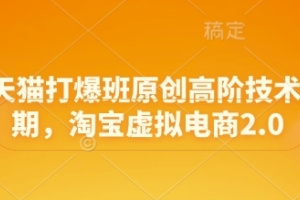 淘宝天猫高阶技术培训：探索虚拟电商2.0