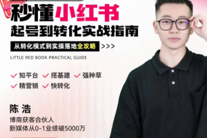小红书转化实战全攻略：陈浩教你如何破解流量迷思，实现有效转化