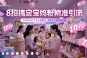 如何快速吸引10万本地母婴粉，8个方法带你玩转精准引流