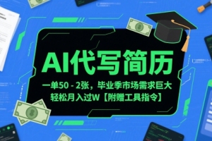毕业生求职新利器：AI代写简历，轻松获得理想工作【市场需求旺盛，每单50-2张】