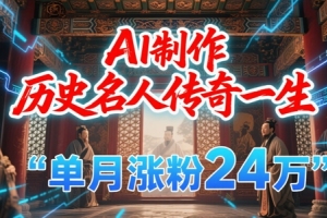 AI制作历史名人传奇一生,如何在短时间内涨粉24W?【成功案例揭秘】