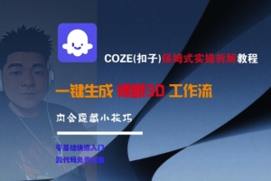 COZE(扣子)保姆式实操拆解教程，一键生成裸眼3D工作流，内合隐藏小技巧【揭秘】