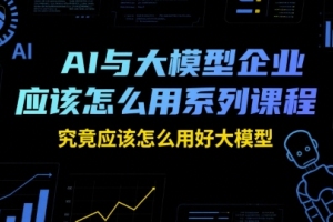 瑞克老张AI与大模型企业应该怎么用系列课程，究竟应该怎么用好大模型