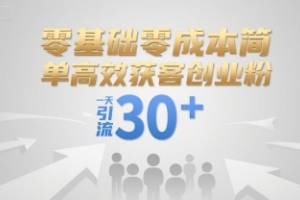 零成本、高效引流：创业新手一天获客30的秘诀