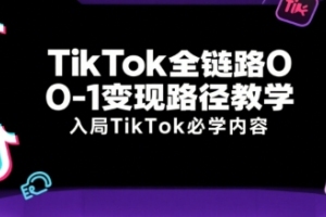 TikTok全链路0-1变现路径详解，入局TikTok必备知识分享
